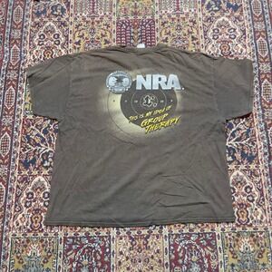 VTG 00s NRA 2XL Brown Group Therapy Target Graphic T-Shirt Short Sleeve Cotton